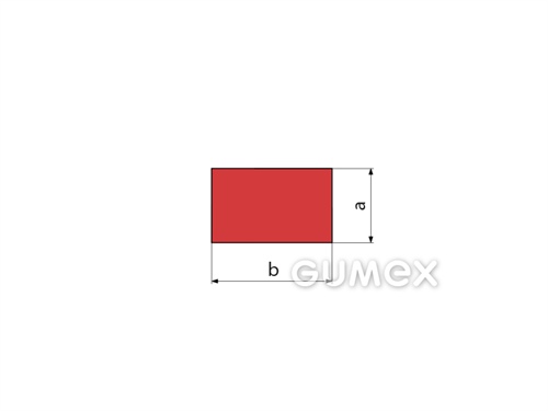 Rechteckiges Gummiprofil, 10x20mm, 75°ShA, NR-SBR, -40°C/+80°C, rot, 